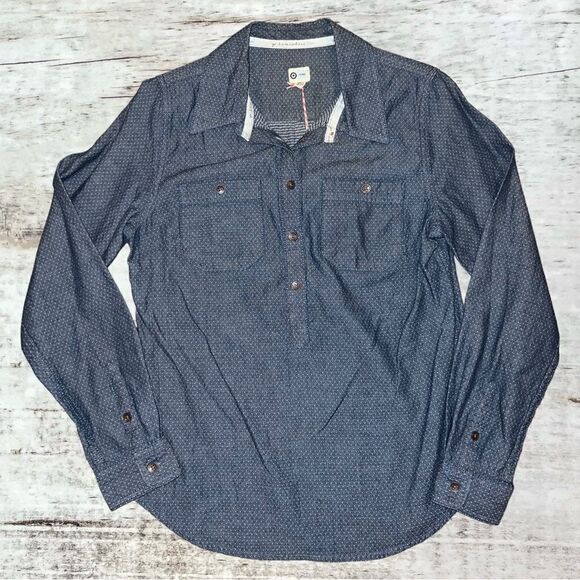 NWT Toms x Target 1/2 Button Up Long Sleeve Shirt Size Small - Picture 2 of 8